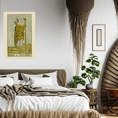 Page Of Wands Canvas Print - Tarot Card Art for Home or Office - Apothecary Decor