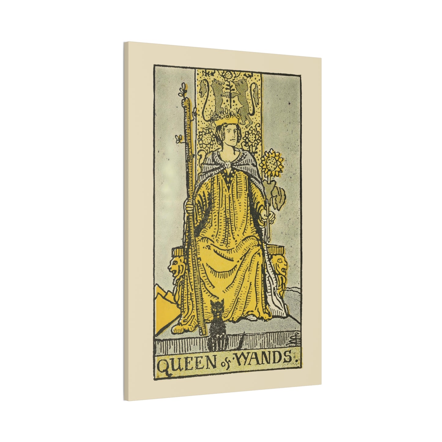 Queen Of Wands Canvas Print - Tarot Card Art for Home or Office - Apothecary Decor