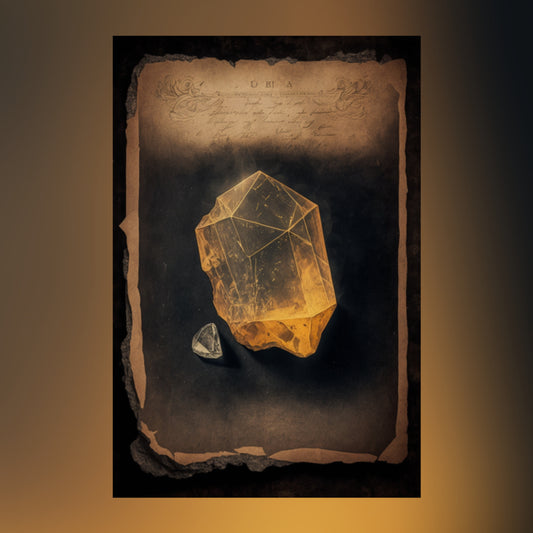 Dark Citrine Canvas Print - Crystal Art for Home or Office - Apothecary Decor