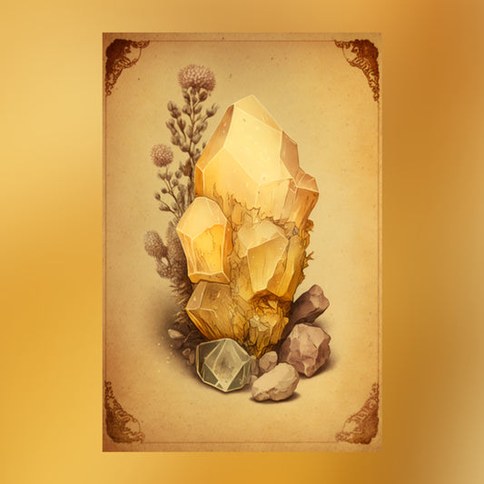 Light Citrine Canvas Print - Crystal Art for Home or Office - Apothecary Decor