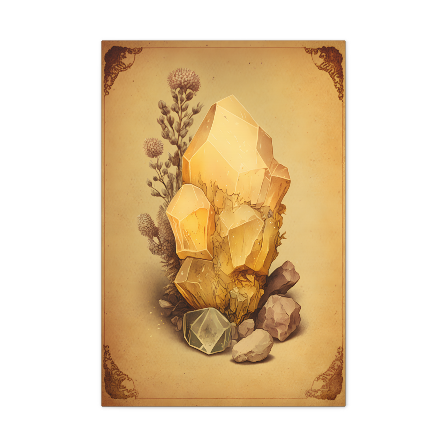 Light Citrine Canvas Print - Crystal Art for Home or Office - Apothecary Decor