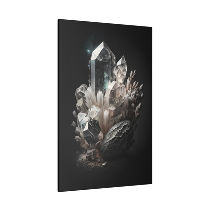 Dark Clear Quartz Canvas Print - Crystal Art for Home or Office - Apothecary Decor