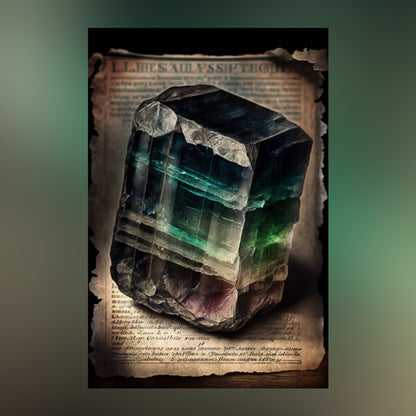 Dark Fluorite Canvas Print - Crystal Art for Home or Office - Apothecary Decor