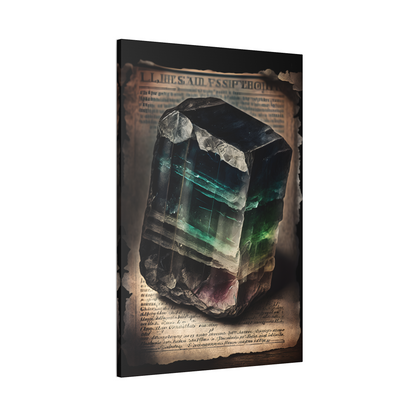 Dark Fluorite Canvas Print - Crystal Art for Home or Office - Apothecary Decor