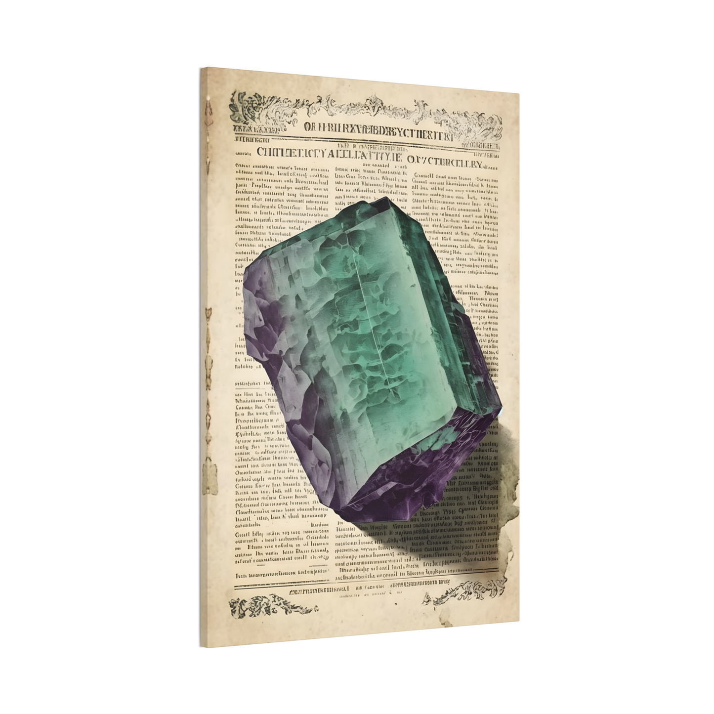 Light Fluorite Canvas Print - Crystal Art for Home or Office - Apothecary Decor