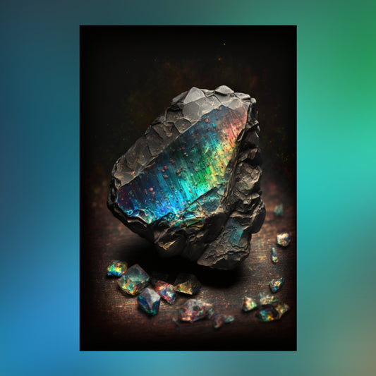 Dark Labradorite Canvas Print - Crystal Art for Home or Office - Apothecary Decor