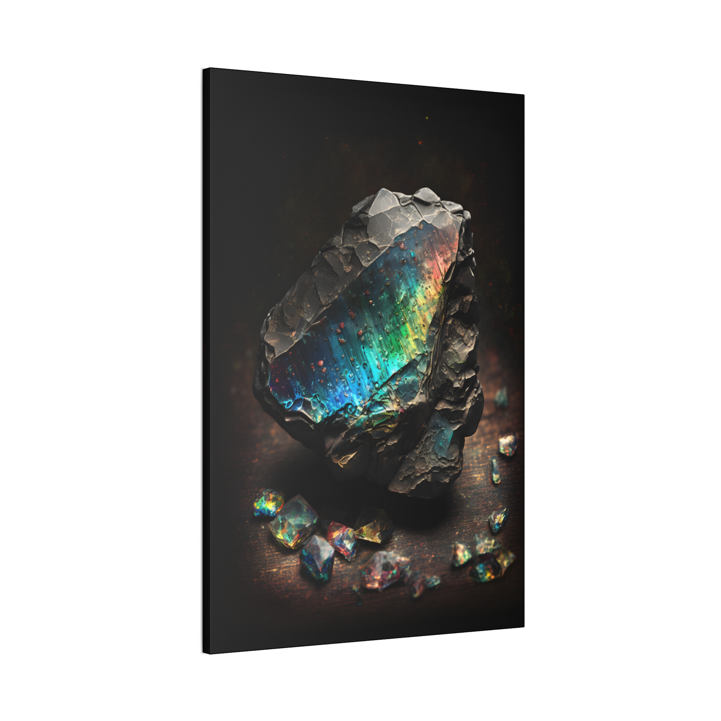 Dark Labradorite Canvas Print - Crystal Art for Home or Office - Apothecary Decor