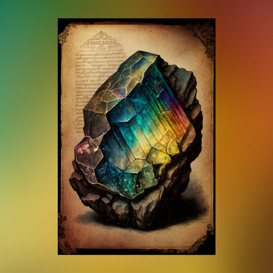 Light Labradorite Canvas Print - Crystal Art for Home or Office - Apothecary Decor