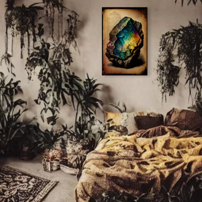 Light Labradorite Canvas Print - Crystal Art for Home or Office - Apothecary Decor