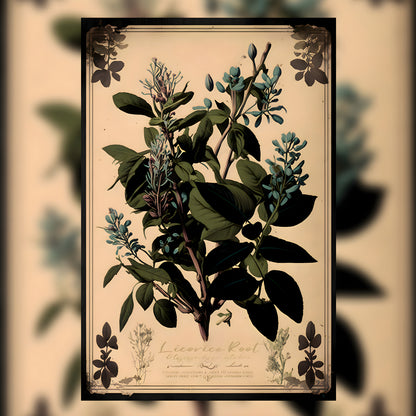 Light Licorice Root Canvas Print - Herbal Art for Home or Office - Apothecary Decor