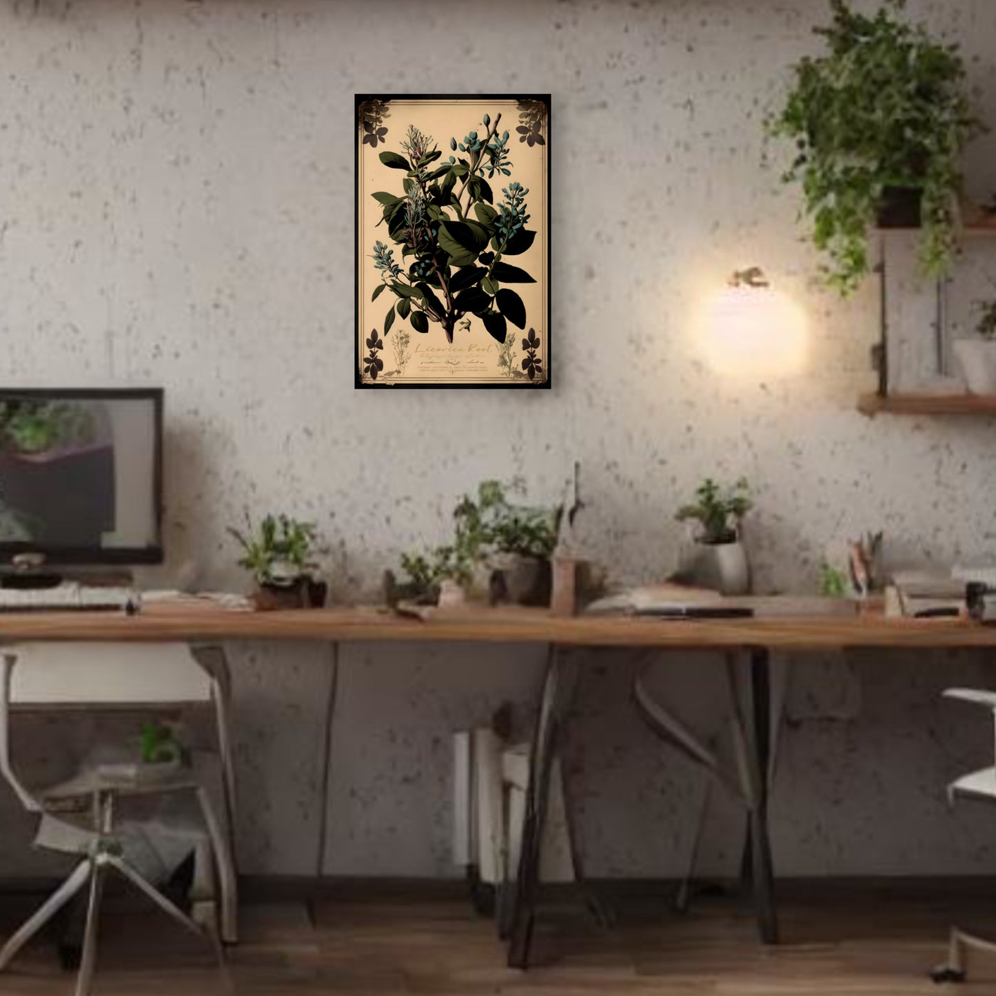 Light Licorice Root Canvas Print - Herbal Art for Home or Office - Apothecary Decor