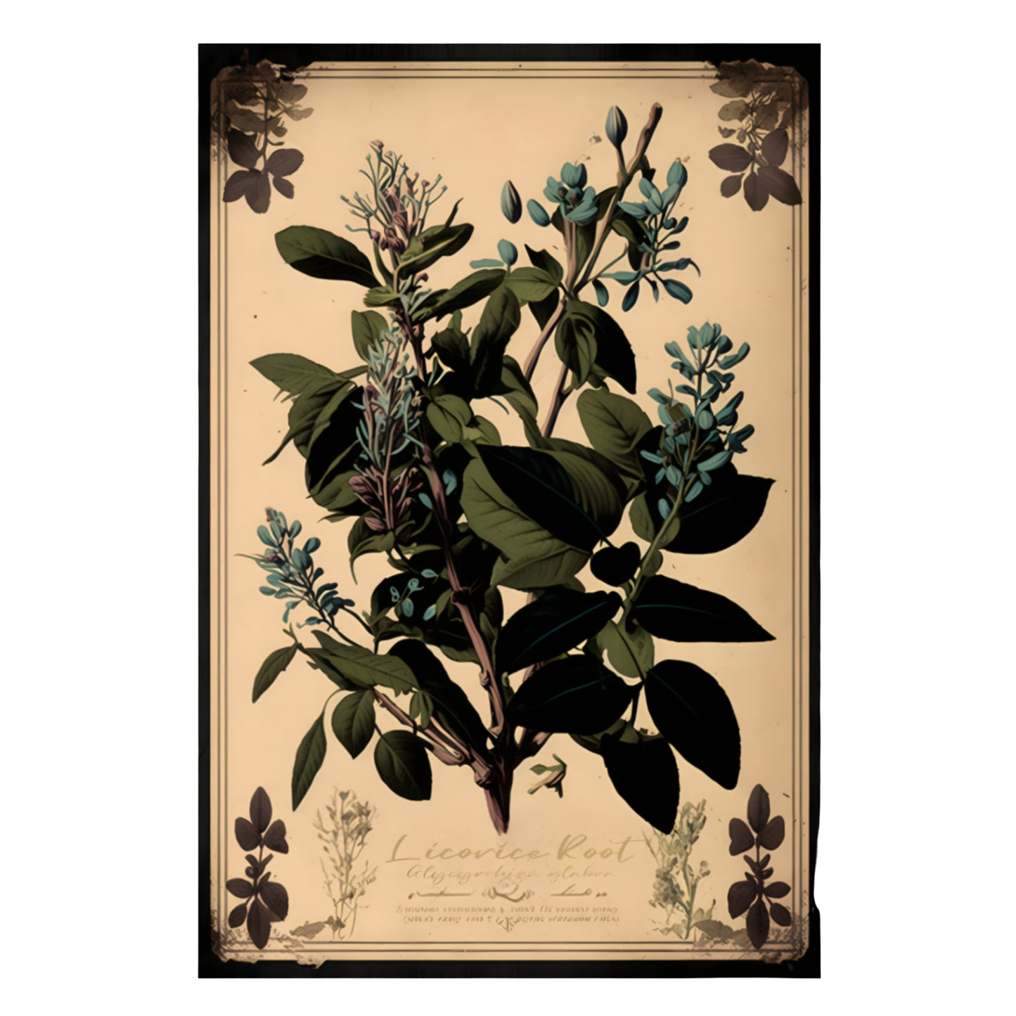 Light Licorice Root Canvas Print - Herbal Art for Home or Office - Apothecary Decor