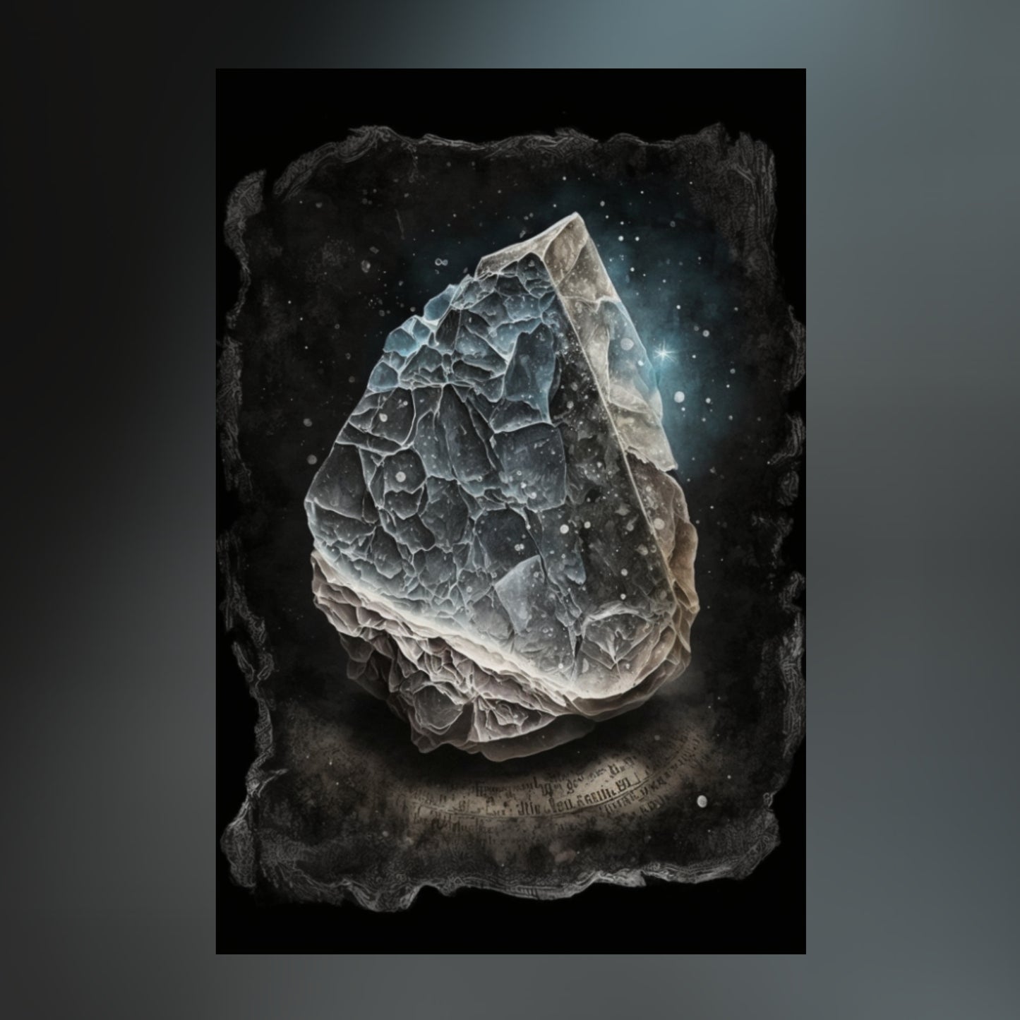 Dark Moonstone Canvas Print - Crystal Art for Home or Office - Apothecary Decor