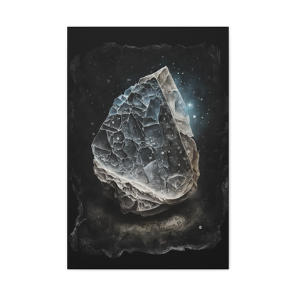 Dark Moonstone Canvas Print - Crystal Art for Home or Office - Apothecary Decor