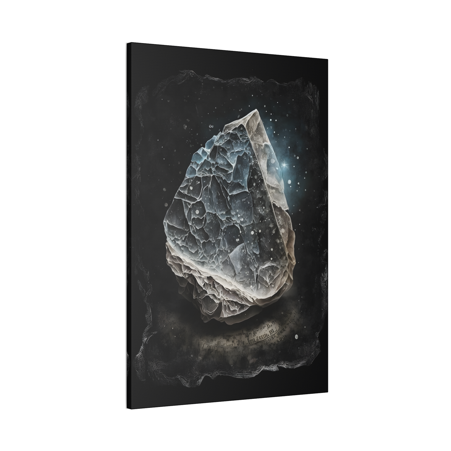 Dark Moonstone Canvas Print - Crystal Art for Home or Office - Apothecary Decor