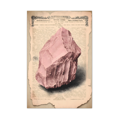 Light Rose Quartz Canvas Print - Crystal Art for Home or Office - Apothecary Decor