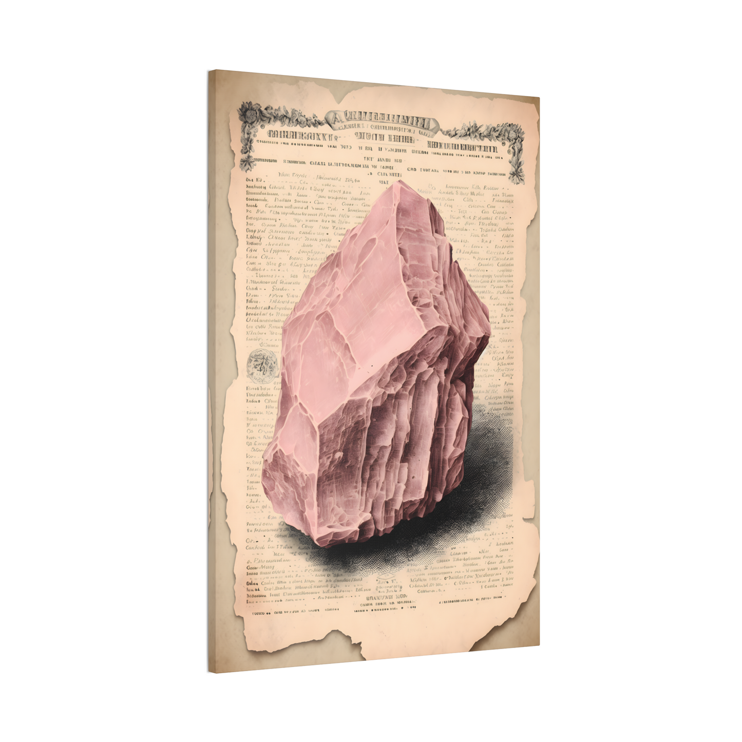 Light Rose Quartz Canvas Print - Crystal Art for Home or Office - Apothecary Decor