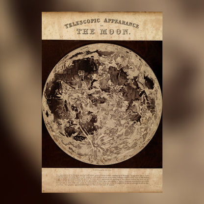 Telescopic Moon Canvas Print - Apothecary Art for Home or Office - Apothecary Decor