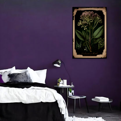 Dark Valerian Root Canvas Print - Herbal Art for Home or Office - Apothecary Decor