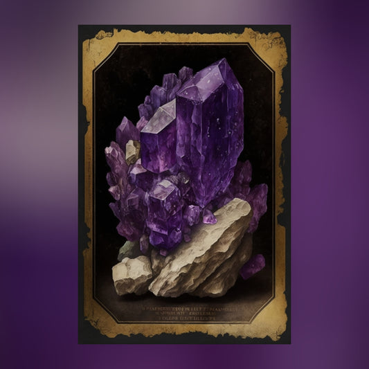Dark Amethyst Canvas Print - Crystal Art for Home or Office - Apothecary Decor