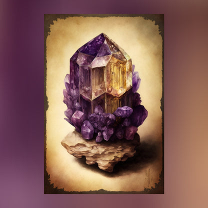 Light Amethyst Canvas Print - Crystal Art for Home or Office - Apothecary Decor