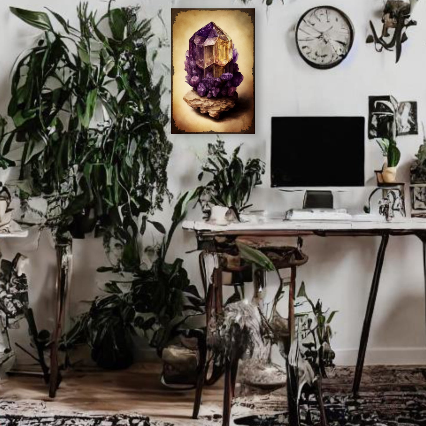 Light Amethyst Canvas Print - Crystal Art for Home or Office - Apothecary Decor