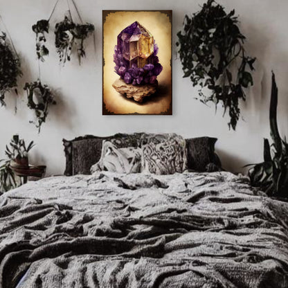 Light Amethyst Canvas Print - Crystal Art for Home or Office - Apothecary Decor