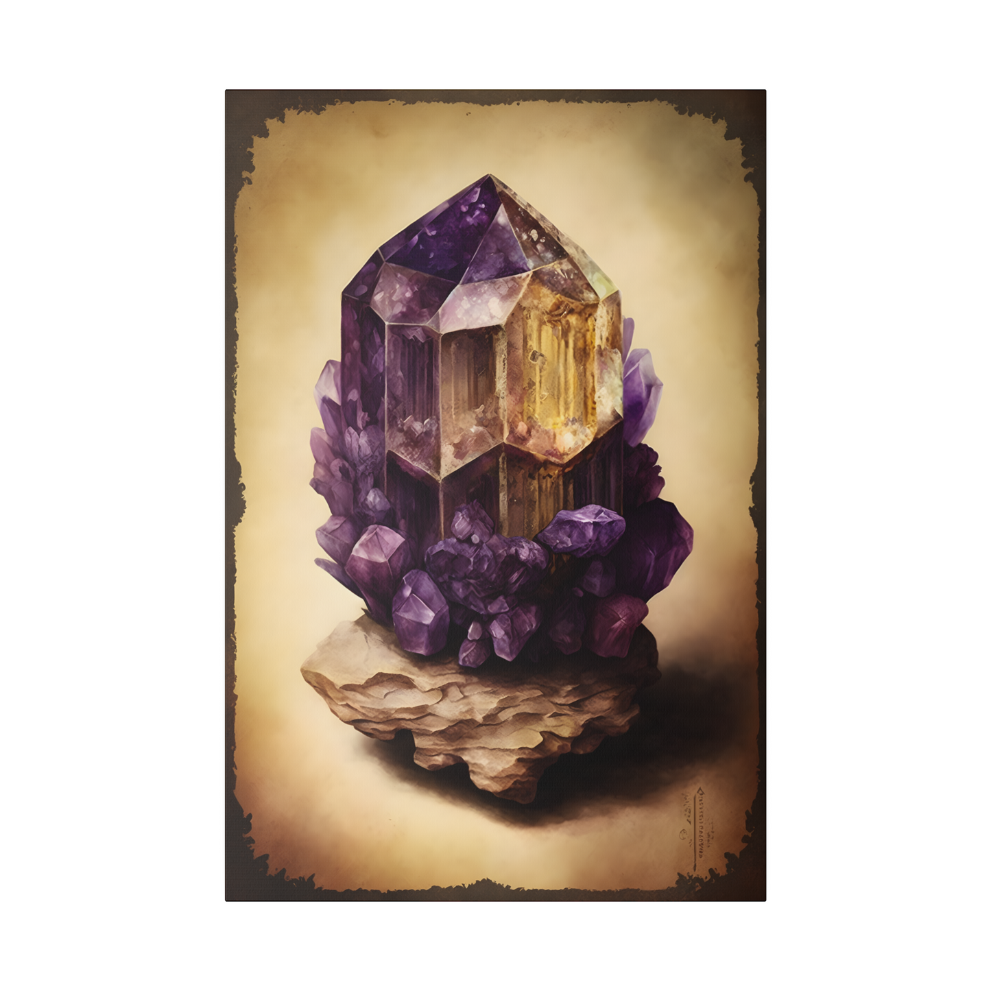 Light Amethyst Canvas Print - Crystal Art for Home or Office - Apothecary Decor