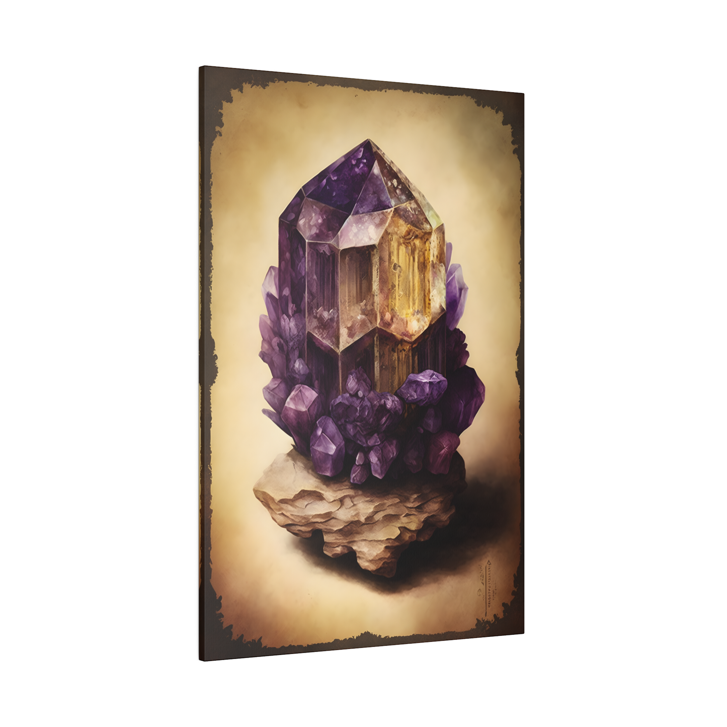 Light Amethyst Canvas Print - Crystal Art for Home or Office - Apothecary Decor