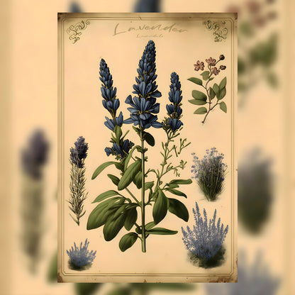 Light Lavender Canvas Print - Herbal Art for Home or Office - Apothecary Decor